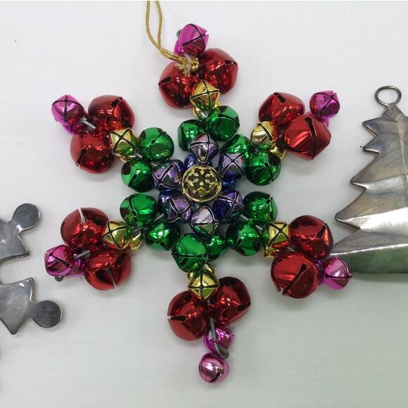 Vintage Metal Christmas Ornaments and bells Lot of 3 - Picture 2 of 7